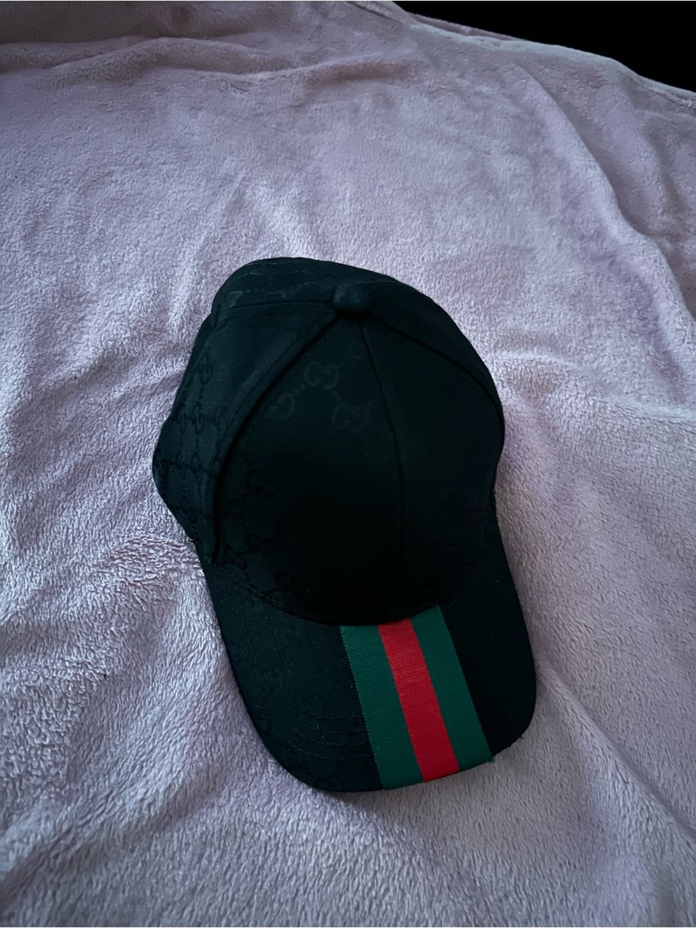 Coach Black Baseball Cap with Green and Red Stripe